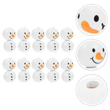 20pcs Cartoon Snowman Wooden Beads for Crafts DIY