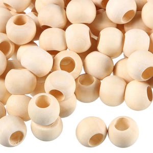 200 Natural Wood Beads 20mm Large Hole Wood Pattern