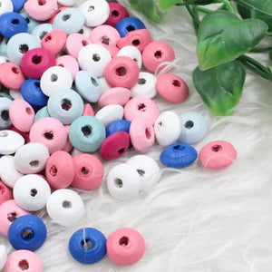 300pcs Lead-free Rondelle Wood Beads 12mm