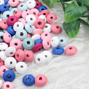 300pcs Lead-free Rondelle Wood Beads 12mm