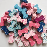 50Pcs Colorful Bow-Knot Wooden Beads - Kids Crafts Decorations