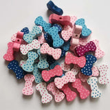 50Pcs Colorful Bow-Knot Wooden Beads - Kids Crafts Decorations