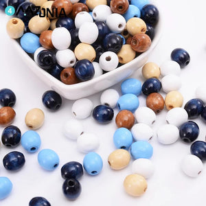 10mm Candy Oval Wooden Beads for Jewelry Making