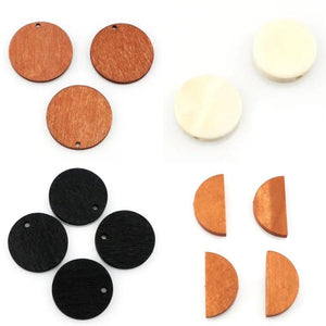 50x Wooden Beads Half Round for Necklace Craft Unfinished Jewelry Making