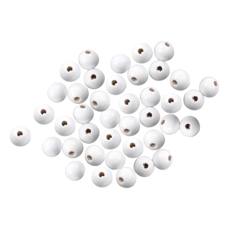 100 Pcs Wooden Beading Bracelet Making Supplies Handcraft Beads