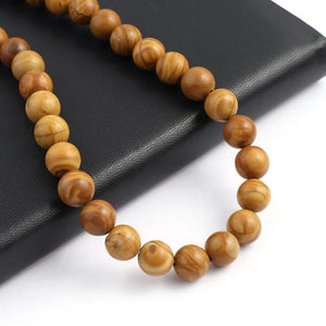 Yellow Wood Grain Round Spacer Beads for DIY Bracelet