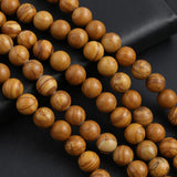 Yellow Wood Grain Round Spacer Beads for DIY Bracelet