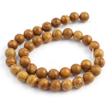 Yellow Wood Grain Round Spacer Beads for DIY Bracelet
