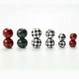 10pcs Wooden Beads Lattice Pattern Natural Round 14 18 20mm DIY Jewelry