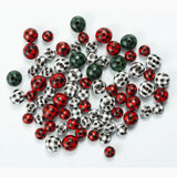 10pcs Wooden Beads Lattice Pattern Natural Round 14 18 20mm DIY Jewelry