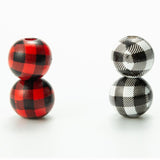 10pcs Wooden Beads Lattice Pattern Natural Round 14 18 20mm DIY Jewelry