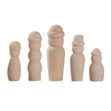 5Pcs DIY Wooden Family Dolls Kids Toys