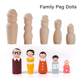 5Pcs DIY Wooden Family Dolls Kids Toys