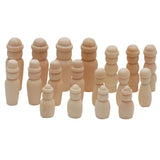 5Pcs DIY Wooden Family Dolls Kids Toys