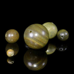 5pc Green Sandalwood Beads 6/8/10/12MM - DIY Jewelry Making Spacer