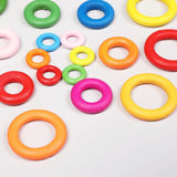 20PCS Wood Circle Ring DIY Jewelry Making Baby Teething Wooden Ring