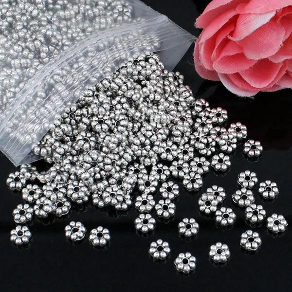 500pcs Tibetan Silver Round Beads 5x5mm