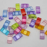 100 Transparent Acrylic Flat Square Beads 18X9mm