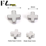 30pcs Metal Copper Spacer Beads for DIY Bracelet, 6/8mm Cross Shape Charms