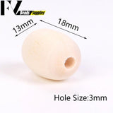Natural Wood Beads Oval Spacer Wooden Charms Beads For Jewelry Making DIY Crafts