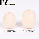 Natural Wood Beads Oval Spacer Wooden Charms Beads For Jewelry Making DIY Crafts