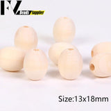 Natural Wood Beads Oval Spacer Wooden Charms Beads For Jewelry Making DIY Crafts