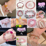 Pink Cat Eye Angelite Beads Persian Jades Jewelry Making Round Spacer Beads