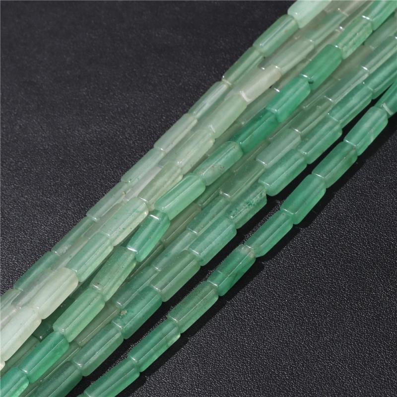 Square Tube Stone Beads Rectangular Jasper Aventurine Bead 4x13mm