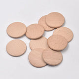 10Pcs 35mm Natural Beech Wood Disc Solid Wooden Chip Kids Handicraft
