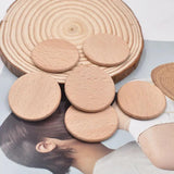 10Pcs 35mm Natural Beech Wood Disc Solid Wooden Chip Kids Handicraft