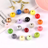 50Pcs Colored Wooden Round Beads 16mm DIY Crafts Jewelry Toys Accessories
