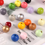 50Pcs Colored Wooden Round Beads 16mm DIY Crafts Jewelry Toys Accessories