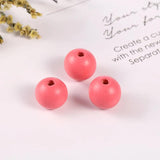 50Pcs Colored Wooden Round Beads 16mm DIY Crafts Jewelry Toys Accessories