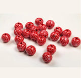20Pcs 20mm Cobweb Wooden Round Beads Crafts Baby Kid Toys Bracelet Accessories