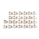 100pcs Natural Wooden 10mm Mix Square Letter A~Z Beads DIY