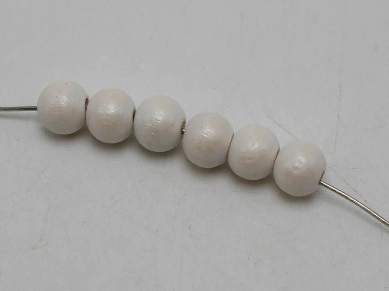 200pcs 8mm Pearlized Luster Wood Beads Wooden Spacer for Jewelry