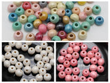200pcs 8mm Pearlized Luster Wood Beads Wooden Spacer for Jewelry