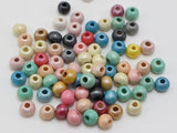 200pcs 8mm Pearlized Luster Wood Beads Wooden Spacer for Jewelry