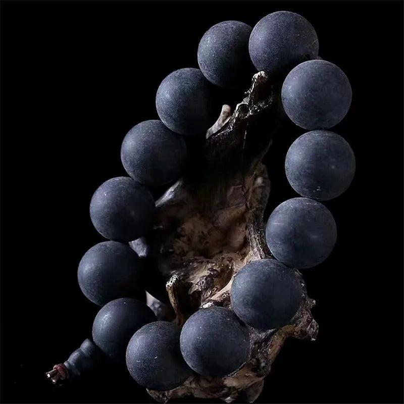 Natural Ebony Wood Beads Bracelet For Men Women