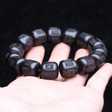 Natural Wooden Beads Tibetan Buddhism Bracelet Amulet Nanmo Amitabha 15mm