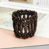 Women's Bohemian Wood Bead Bracelet Cuff Bangle Multicolor Jewelry