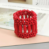 Women's Bohemian Wood Bead Bracelet Cuff Bangle Multicolor Jewelry