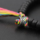 Wooden Beads Bracelets Stainless Steel Men Women