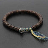 Wooden Beads Bracelets Stainless Steel Men Women
