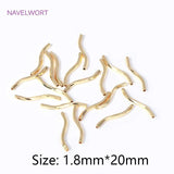18K Plated Brass Wavy Tube Beads for Jewelry Making DIY