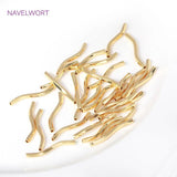18K Plated Brass Wavy Tube Beads for Jewelry Making DIY