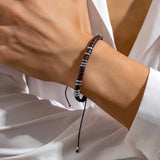 Wood Beads Men Bracelet Adjustable Rope Chain Bangles