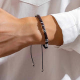 Wood Beads Men Bracelet Adjustable Rope Chain Bangles