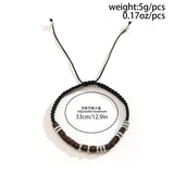 Wood Beads Men Bracelet Adjustable Rope Chain Bangles