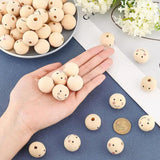 10pcs Kids Smile Face Wooden Beads for DIY Jewelry Crafts